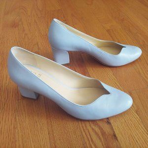Zvelle Notched Pumps in Soft Blue w/ Cutout